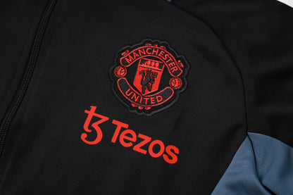 2024/25 Manchester United Presentation Black/Grey Adults Tracksuit