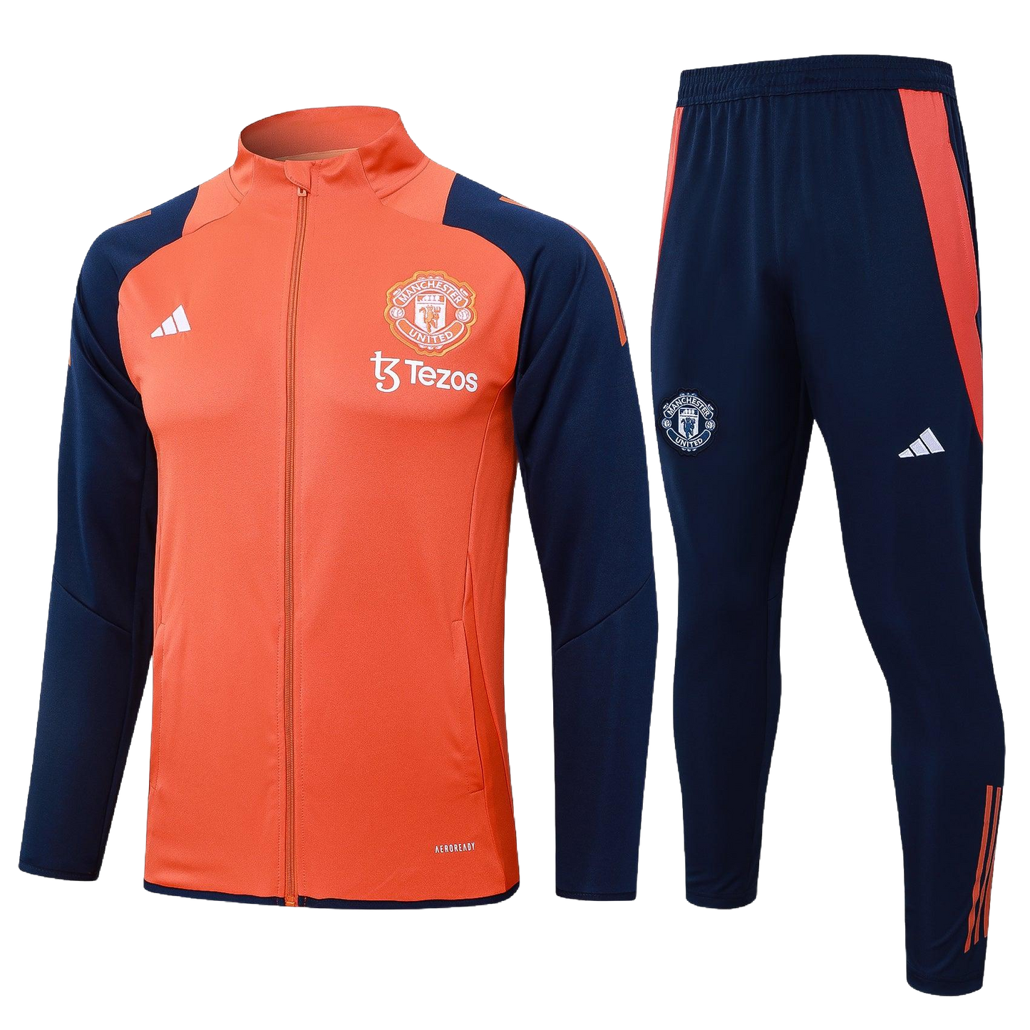 2024/25 Manchester United Presentation Orange/Navy Kids Tracksuit