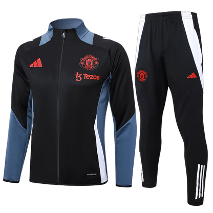 2024/25 Manchester United Presentation Black/Grey Adults Tracksuit