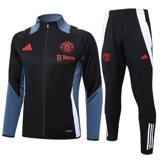 2024/25 Manchester United Presentation Black/Grey Adults Tracksuit