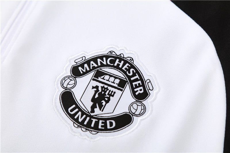 2024/25 Manchester United Prematch White Kids Tracksuit - 1/2 Zip