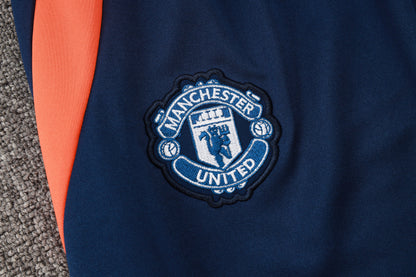 2024/25 Manchester United Presentation Orange/Navy Kids Tracksuit