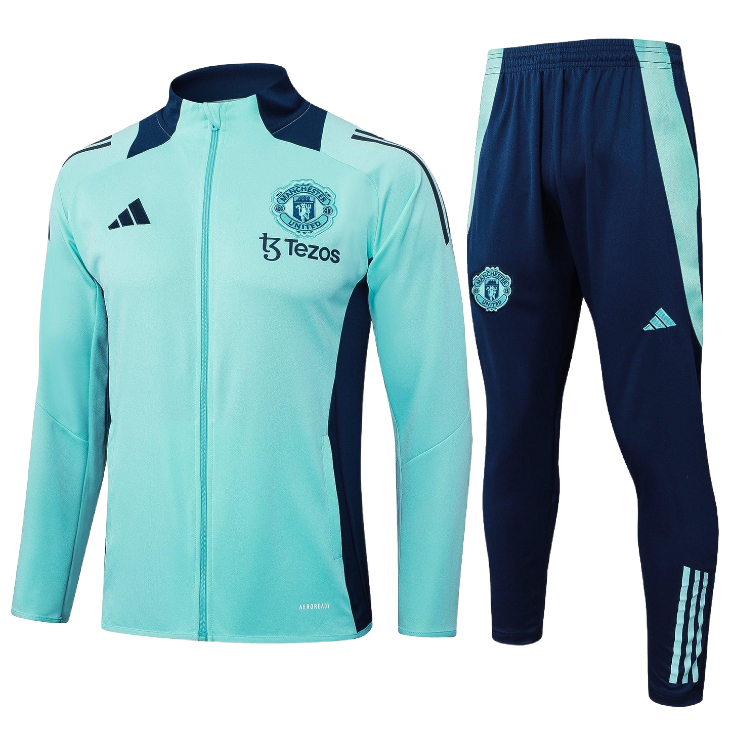 2024/25 Manchester United Presentation Aqua /Navy Kids Tracksuit