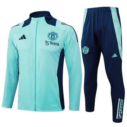 2024/25 Manchester United Presentation Aqua /Navy Kids Tracksuit