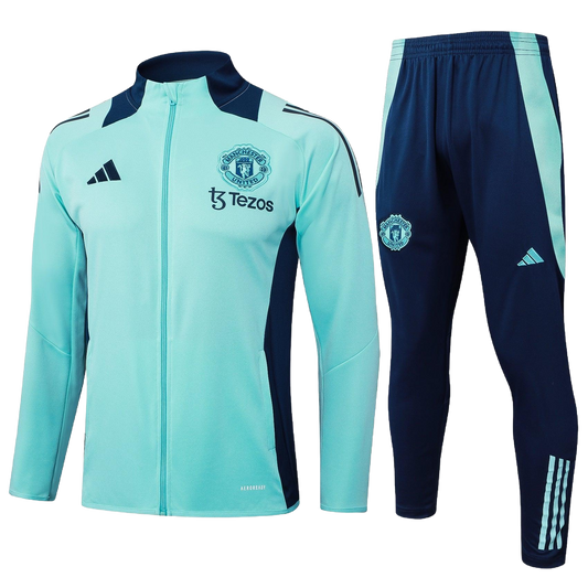 2024/25 Manchester United Presentation Aqua /Navy Kids Tracksuit