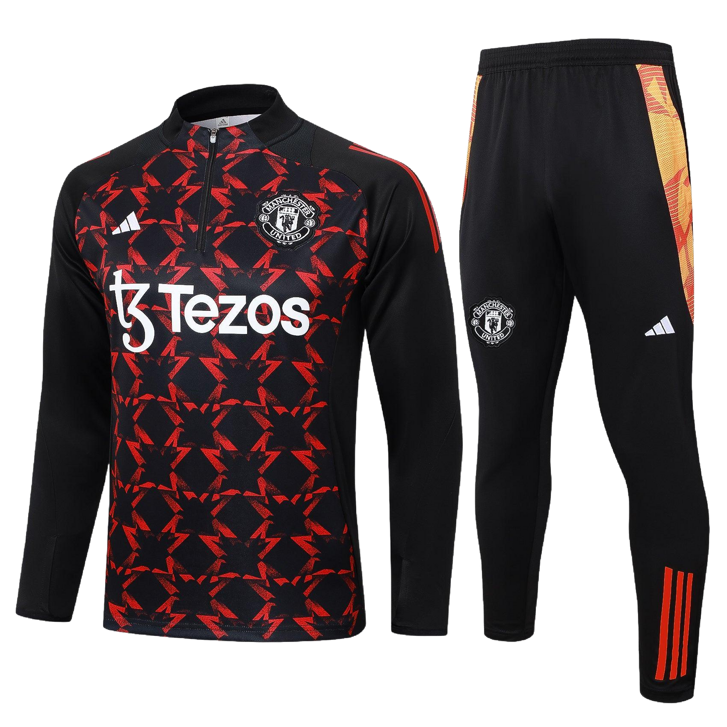 2024/25 Manchester United Prematch Black/Red Kids Tracksuit - 1/2 Zip