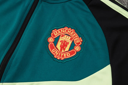 2024/25 Manchester United Presentation Green/Black Kids Tracksuit