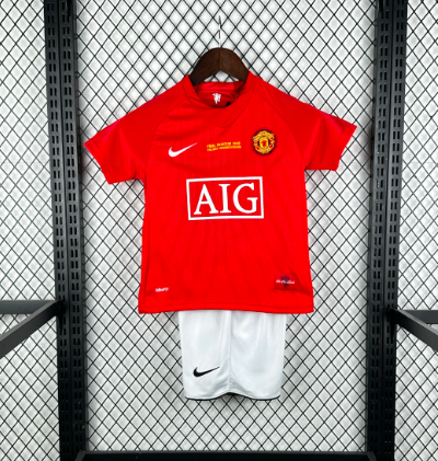 Manchester United 2007-08 Home Kids Kit - Retro