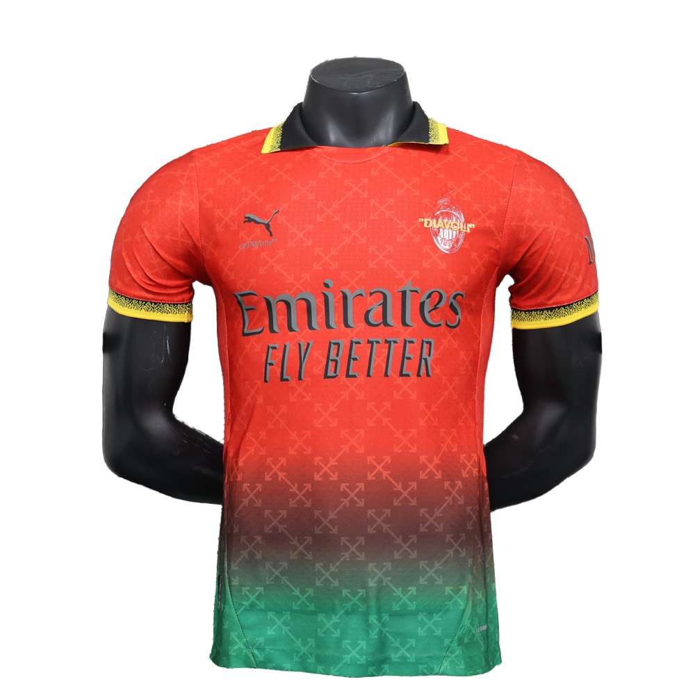 2024/25 AC Milan x OffWhite Fourth Red Jersey - Player Version