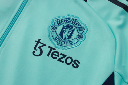 2024/25 Manchester United Presentation Aqua /Navy Kids Tracksuit