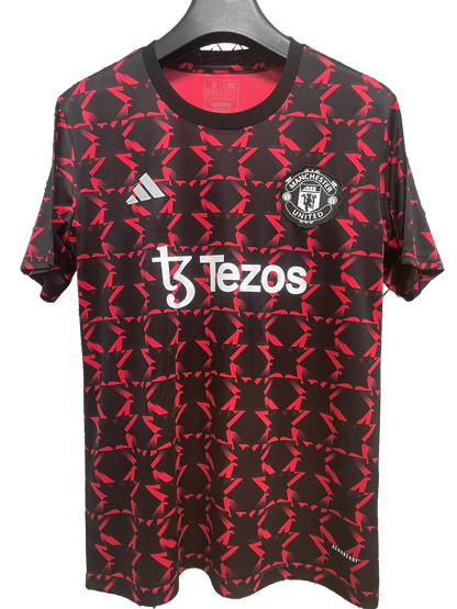 2024/25 Manchester United Prematch Black/Red Jersey - Fan Version