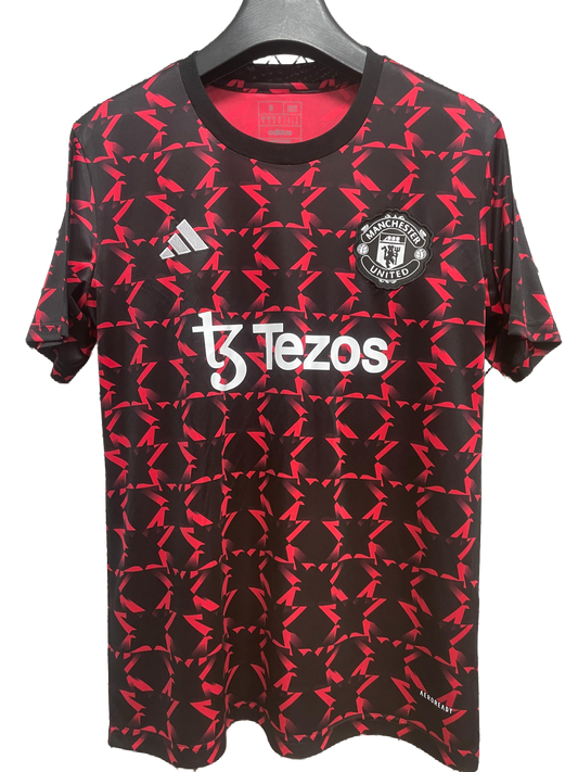 2024/25 Manchester United Prematch Black/Red Jersey - Fan Version